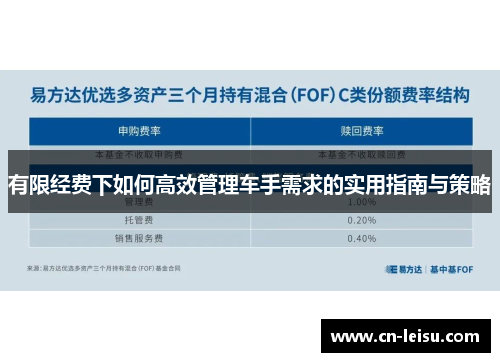 有限经费下如何高效管理车手需求的实用指南与策略