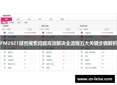 FM2021球员搜索问题高效解决全流程五大关键步骤解析
